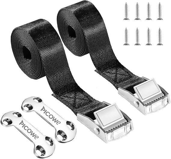 Picowe Cooler Tie Down Kit - Cam Buckle Lashing Straps for YETI & RTIC Coolers