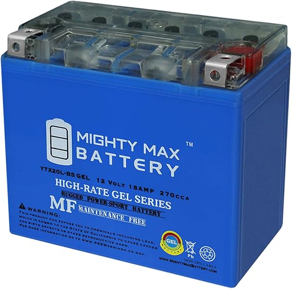 Mighty Max Battery YTX20L-BS GEL 12V 18AH Replacement for GTX20L-BS UTX20L-BS