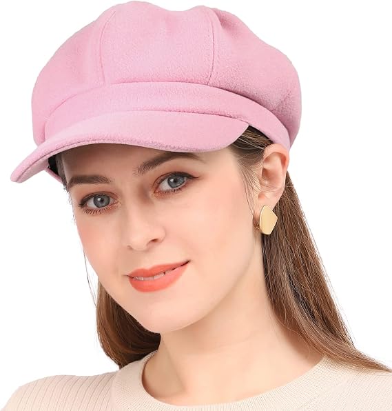 PanPacSight Women's Newsboy Hats Fall Wool Cabbie Beret Tweed Girls Paperboy Cap