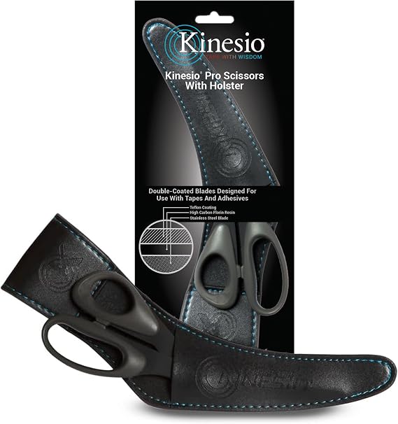 Kinesio Pro Scissors with Holster, Right Handed Bandage Scissors, For Use with Kinesio Therapeutic Elastic Tape