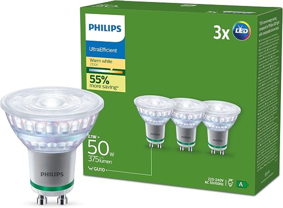 Philips Lighting Ultra Efficient LED Bulb, White [Energy Class A]