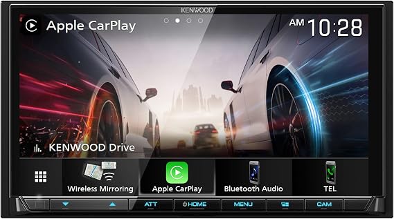 KENWOOD DMX908S EXCELON 6.95 Inch LCD Touchscreen Digital Multimedia Receiver, Wireless Apple CarPlay and Android Auto, Double Din, AM/FM HD Radio, Bluetooth, USB Port, iDatalink Maestro, SiriusXM