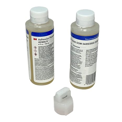 3M 4298UV Adhesion Promoter - Tape Primer 24 fl oz / 118 ml Bottles with one 0.750" x 0.312" Felt Tip Applicator (2 Bottles)
