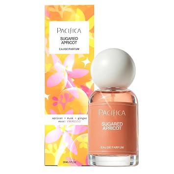 Pacifica Sugared Apricot Perfume for Women Sweet Fruity Floral Eau de Parfum with Apricot Peach Jasmine Vanilla Sandalwood Vegan Clean Beauty Long Lasting Fragrance Spray, 1 Fl Oz