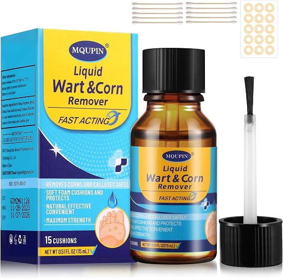 Wart & Corn Remover Liquid with Salicylic Acid, Fast Acting Wart Removal for Plantar Wart, Flat Wart, Common Wart, Corn, Callus
