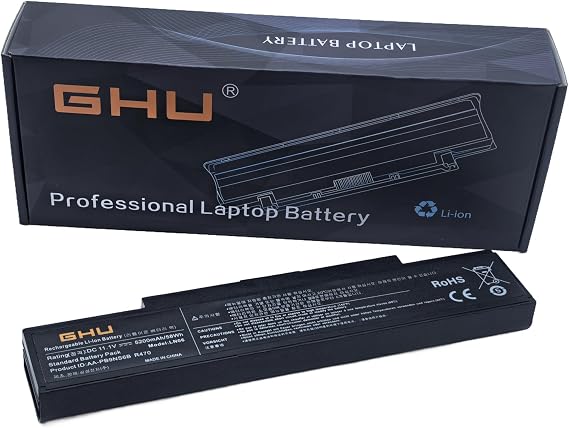GHU New Battery 58 WH AA-PB9NC6B Compatible with Samsung NP-RV508 NT-RV508 P210 Q210 R40 R408 R410 R45 R430 R460 R480 R505 R509 R510 R522 AA-PB9NC5B AA-PB9NC6W AA-PB9NC6W/E AA-PL9NC2B AA-PL9NC6W