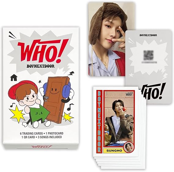 BOYNEXTDOOR - 1ST SINGLE ALBUM [WHO!] (Weverse Albums Ver.) Out Box + Trading Card + QR Card + Photocard + 3 Extra Photocards