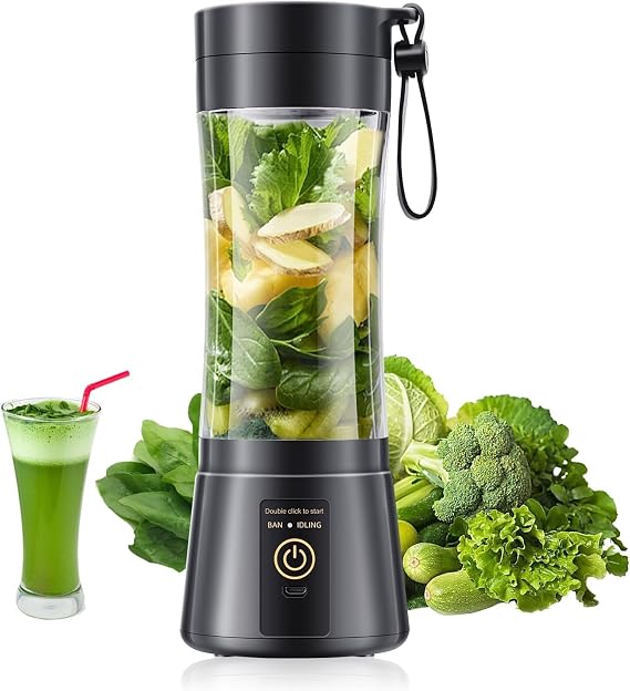 12 Oz Personal Size Portable Blender - Cordless Blender Make Smoothies & Shakes, BAP Free Traveling Cup, Quickly Squeezed in Office/Picnic/Sports