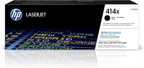 HP 414X Black High-Yield Toner Cartridge | Works with Color LaserJet Enterprise M455dn, MFP M480f, Pro M454, MFP M479 Series | W2020X