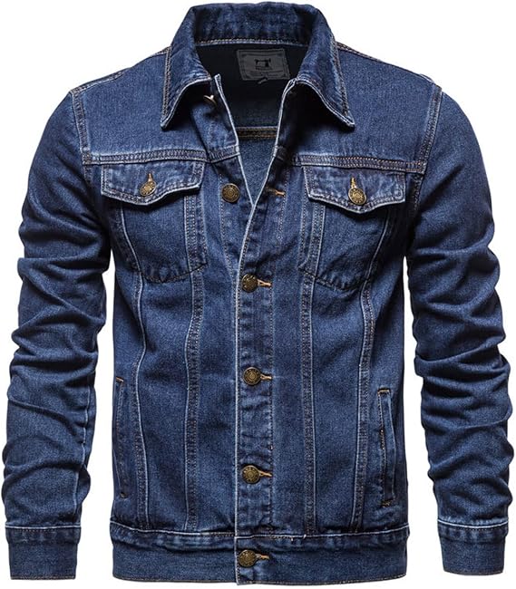 Men's Denim Jacket Vintage Washed Denim Transition Jacket