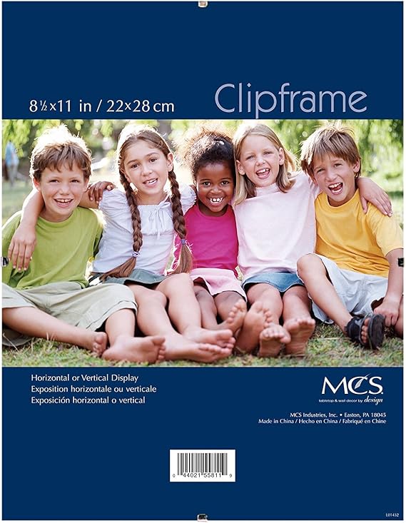 MCS Glass Clip Picture Frame for a 8.5" x 11" Photograph