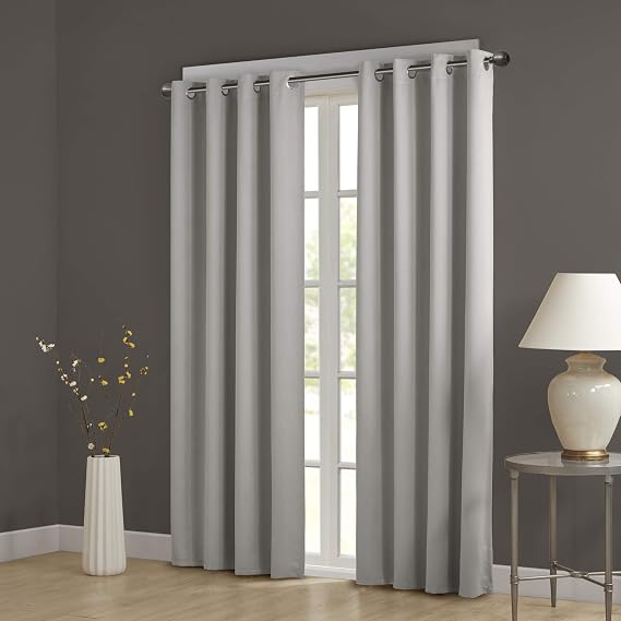 Comfort Spaces Blackout Curtain Noise Reducing, 2 Panel 52x95 Gray