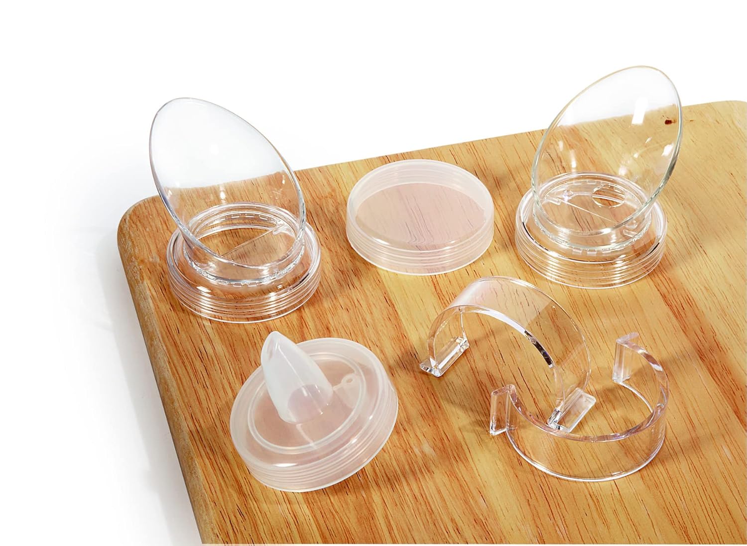 G.E.T. Sm.Pour-CL Small Pour Lids for Salad Dressing, SAN, Clear Pack of 12