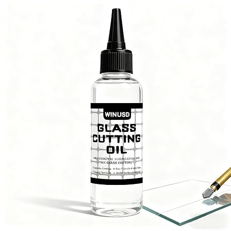 4oz Glass Cutting Oil for All Glass Cutting Tools, Glass Cutter Oil Lubricant for Stained Glass, Mirrors, Glass Bottles,Tiles, Mosaic, Cutting Oil for Glass Cutter Wheels, Glass Scoring Tools