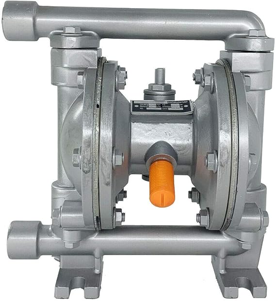 12GPM Air-Operated Double Diaphragm Pump 115 PSI, Aluminum Alloy Dual Diaphragm Air Pump for Chemical Indutrial Liquid Low Viscosity Petroleum Fluids, 1/2" Inlet & Outlet