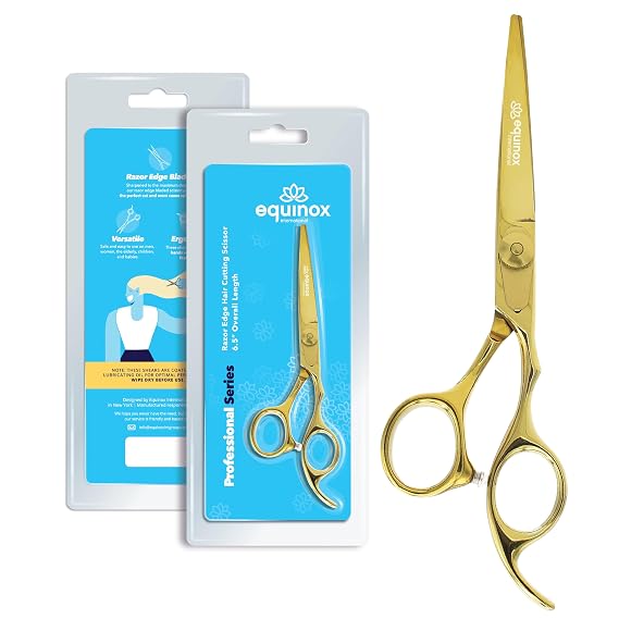 Equinox Razor Edge Series Professional Hair Scissors - 6.5 Premium Japanese Stainless Steel Hair Cutting Scissors, Hair Shears, Hair Razors for Hair Cutting, Barber Accessories & Hair Salon Supplies