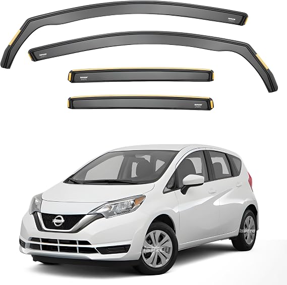 iSpeed Wind Deflectors For Nissan Note mk2 2012-2017 5 Door MPV 4pc - Keep Your Car Ventilated in Rain - Reduce Wind Turbulence - Tinted In-Channel Type