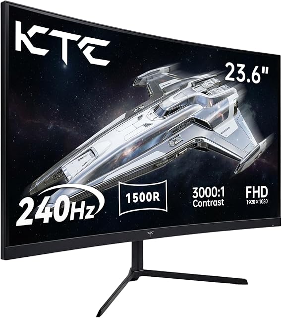 KTC 24 Inch Curved 240Hz Gaming Monitor, FHD 1500R Curve, 3000:1, H24S17P