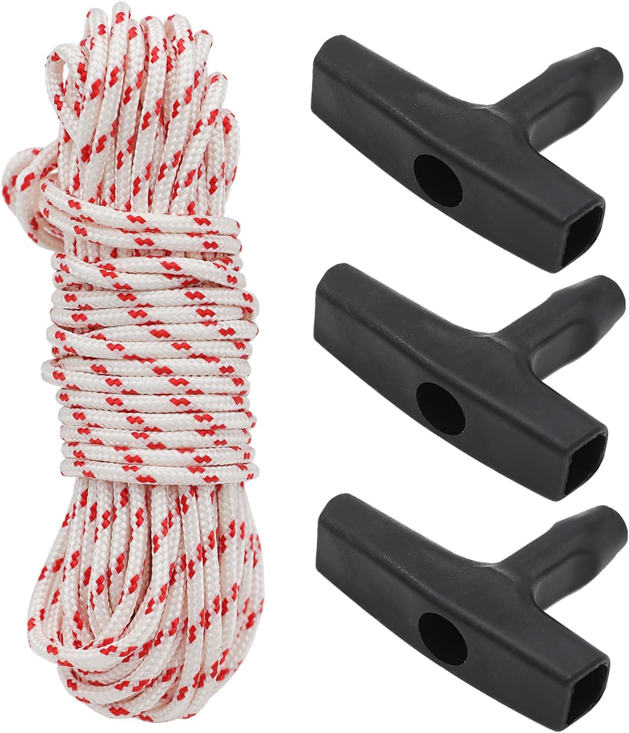 3Pcs Starter Handle with 10m Recoil Pull Cord, 3.0mm Starter Rope and Recoil Handle Fit for Stihl, Homelite, Craftsman, Poulan, Husqvarna, Echo, Lawn Mowers, String Trimmers, Chainsaws, Weed Eaters
