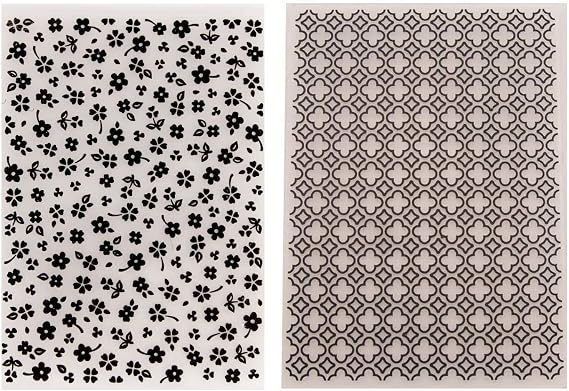 2Pcs Small Flower Leaf Plastic Embossing Folder DIY Craft Template Molds Stamp Stencils Scrapbook Paper Cards Photo Album Making Tools Embossing Folders Handmade Art Craft Supplies Decorating Mold