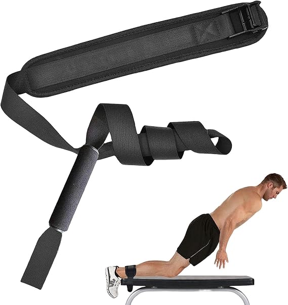 Hamstring Strap | Hamstring Roll Leg Exercise Band - for Sit-ups, Squats, Ab Workout, Quick Setup, Strap Home Fitness Equipment