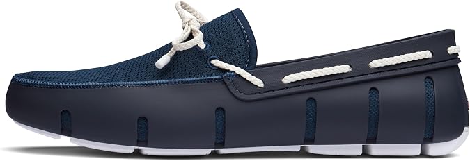 SWIMS Braided Lace Loafer for Men, Breathable Slip On Water Friendly Driving Shoe, Lightweight Mesh Upper, Drainage Sole