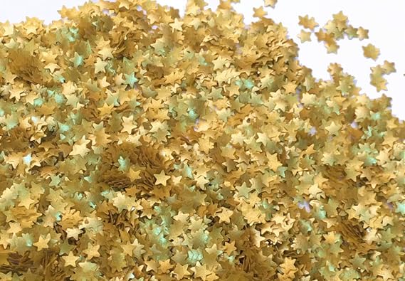 CakeSupplyShop Metallic Gold Stars Edible Shimmer Glitter for Cakes and Cupcakes .15 oz Jar
