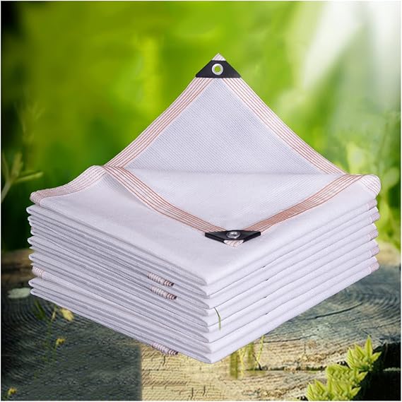 Shade net,White Sunblock Shade Cloth,Water and Air Permeable Mesh Tarp,90% UV Resistant Anti-Aging,with Grommets,Sun Shade Sail for Roof Courtyard Garden Fence,5 * 15(16.4 * 49.21ft)