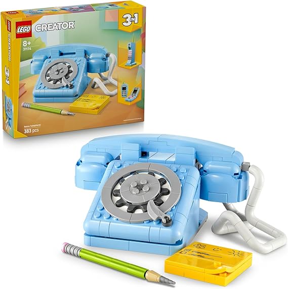 LEGO Creator 3 in 1 Retro Phone 31174 – Nostalgic Toy Making Set for Kids 8 Years and Over, Built as a 1980s or 2000s Model, Fun Gift Idea (383 Pieces)