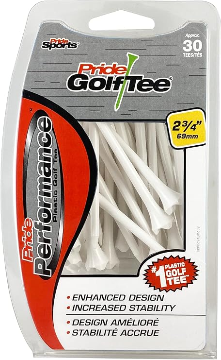 Pride Performance 2-3/4" White Golf Tee, 30 count