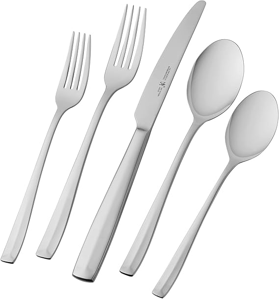 HENCKELS Lani 65-Piece Flatware Set, 1810 Stainless Steel, Silver
