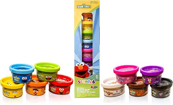 Sesame Street 10-Pack Dough | Sesame Street Mold & Create Dough | Elmo, Cookie Monster, Big Bird & More | 1oz Can | Multi-color | Officially Licensed | 10-Pack