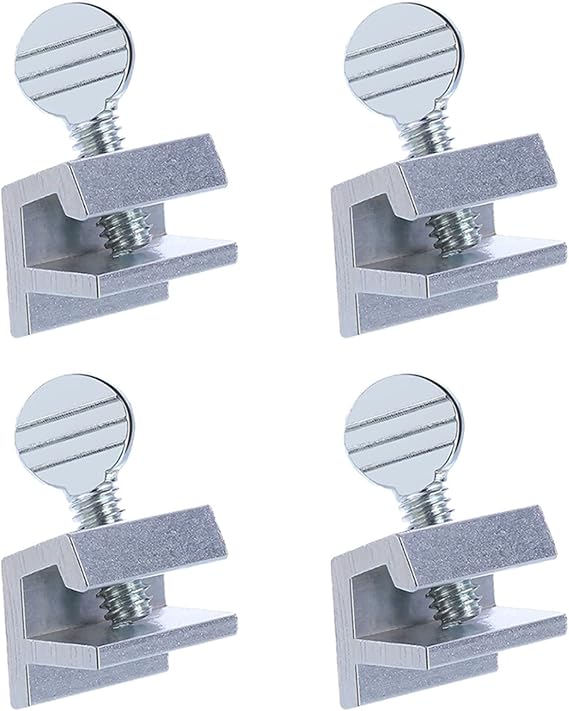 1st Choice Sliding Window Locks Aluminum Metal Window Locks Security Safety Door Locks Adjustable Security Locks with Keys (Silver, 4 Sets)