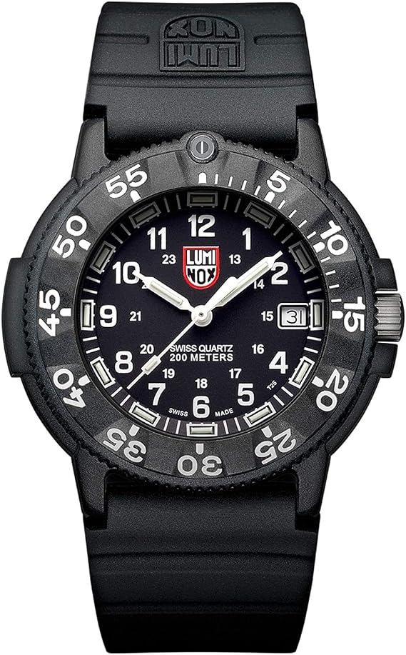 Luminox Men's Original Navy Seal XS.3001.F Black Silicone Swiss Automatic Diving Watch