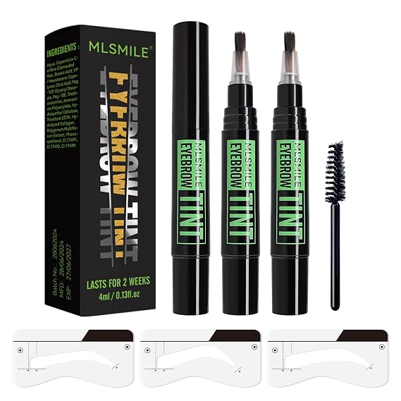 2PCS Temporary Eyebrow Tint Set, Brown Eyebrow Gel