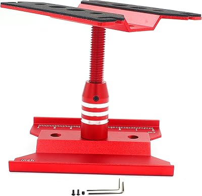 RC Car Work Stand, 360 Rotating Repair Tool Holder for 116 118 124 Scale Remote Control Trucks, Crawlers, BuggiesRed