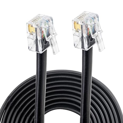 10 FT RJ11/ RJ12 Cable 6P6C, Telephone Extension Cord for Modem Printer Fax Register Drawer