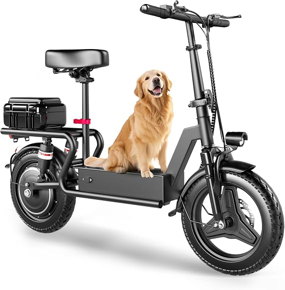 Electric Scooter for Adults, 1000/1400W Peak Motor, 25 MPH and 35/45Miles, 14" Foldable Commuting Electric Scooter with Seat, Multiple Suspension, Ample Storage for Pet & Cargo