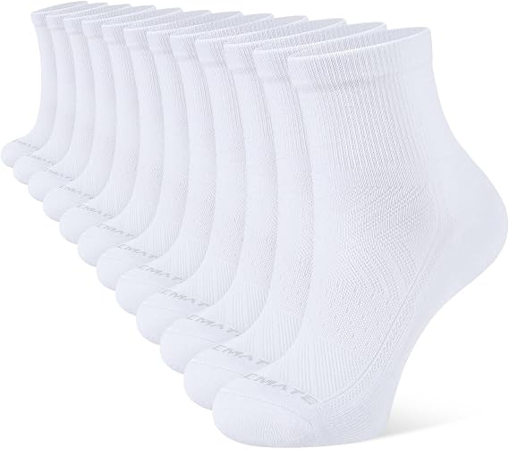 CLOSEMATE 6 Pairs Athletic Ankle Socks for Women Soft Cotton Cushioned