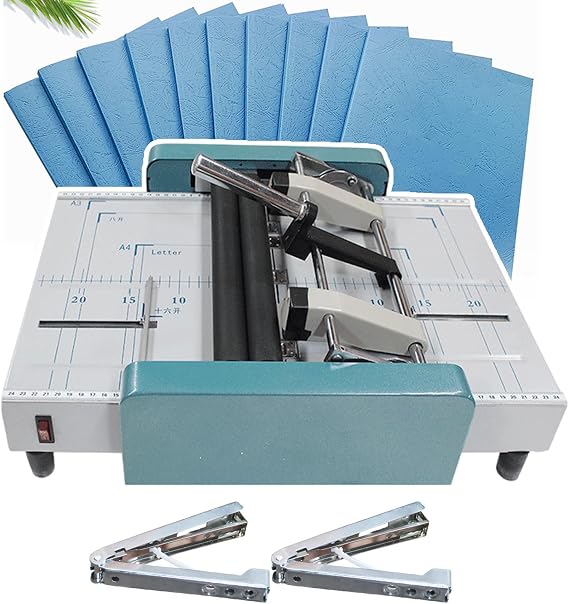 Paper Folding Machines,Automatic Booklet Maker Machine,Upgraded Version Paper Binding Machine Folding Machine,12x17in A3+Size,5/ 4 Nail Positions,Paper Bookbinding Folding Machine,4nails(a)