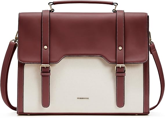 Missnine Laptop Bag 15.6 inch Canvas Messenger Bag for Women Professional Work Bag Shoulder Bag