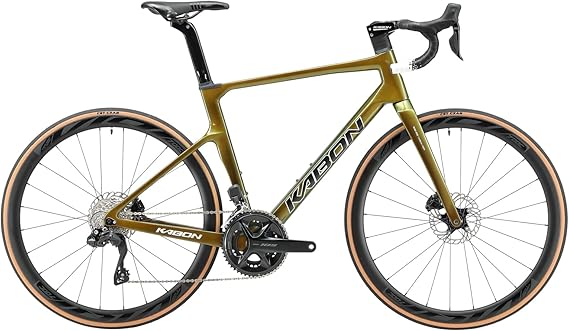 KABON Carbon Road Bike, 700C Carbon Fiber Frame Road Bike 24S Shifting Road Bicycle with 105 Di2 7170 Groupset Disc Brake Race Bikes for Adults