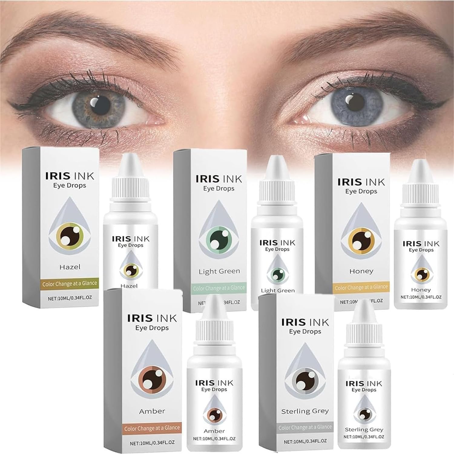 Zakdavi Irisink Pro Eye Drops,Eye Color Changing Eye Drops,Irisink Eye Drops,Fancy Drops Change Your Eye Color,Change Eye Color Drops,Natural Eye Drops,Lighten & Brighten Your Eye Color Mixed