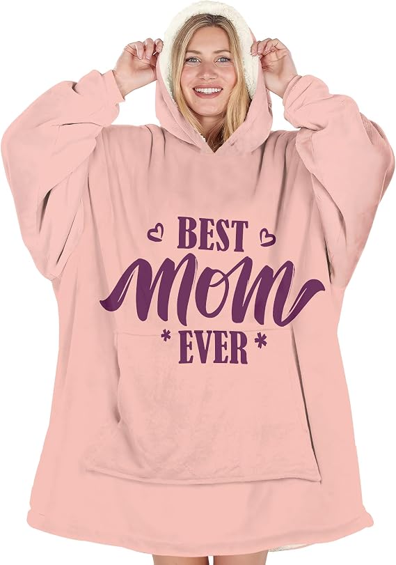 Warmstorey Wearable Blanket Hoodie For Mom Wife Best Ever Hoodie - Mothers Day Gift From Husband Daughter Son Birthday