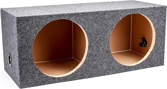 QPower HD212 Dual 12" Heavy-Duty Sealed Car Audio Subwoofer Box, Charcoal