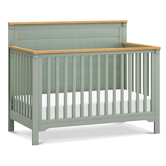Davinci Shea 4-in-1 Convertible Baby Crib, Light Sage and Honey