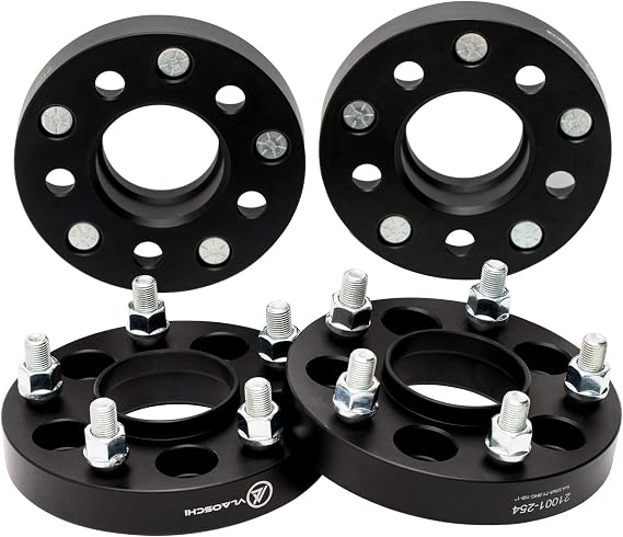 Black Forged 5x115 Hubcentric Wheel Spacers 1 Inch with 14x1.5 Studs 71.5mm Hub Bore Compatible with Dodge 5 Lug for 2009-2026 Challenger | 2006-2026 Charger | 2005-2008 Magnum - Pack of 4