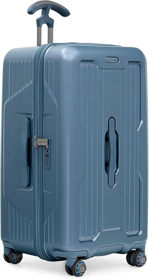Traveler's Choice Ultimax II Polycarbonate Hardside Luggage with Spinner Wheels, Teal, 28-Inch Medium Trunk