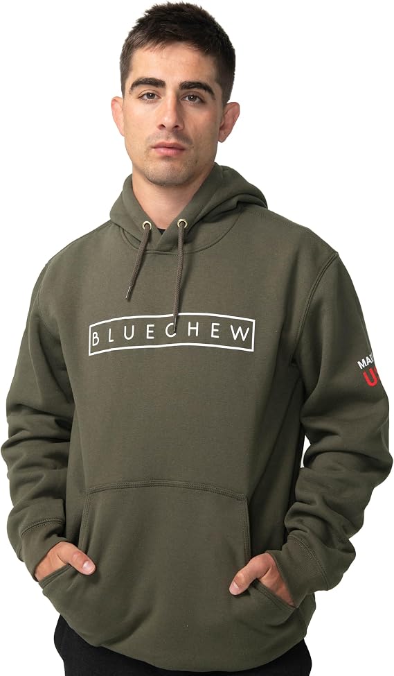 BlueChew Pullover Hoodie, Loose Fit Midweight Unisex Sweatshirt