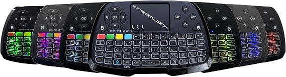 Dreamlink/Formuler Palm Remo 7 Color Backlit Wireless MiniKeyboard for PC Portable 2.4ghz USB Keypad with Touchpad Remote Control Android TV Box Google TV Box, Xbox360, for PS3, Black